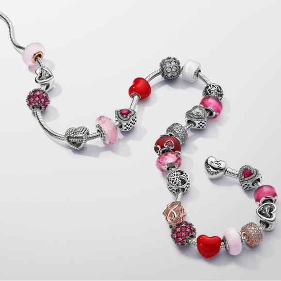 PANDORA Sparkling Pavé Round Pink Charm w/box - Picture 4 of 11